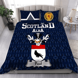 Scottish Paul Family Crest Tartan Bedding Set Scottish Home Duvet Covers 1991 Style