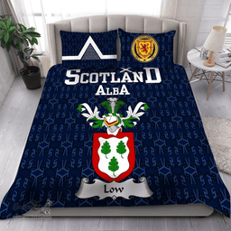 Scottish Low Family Crest Tartan Bedding Set Scottish Home Duvet Covers 1991 Style