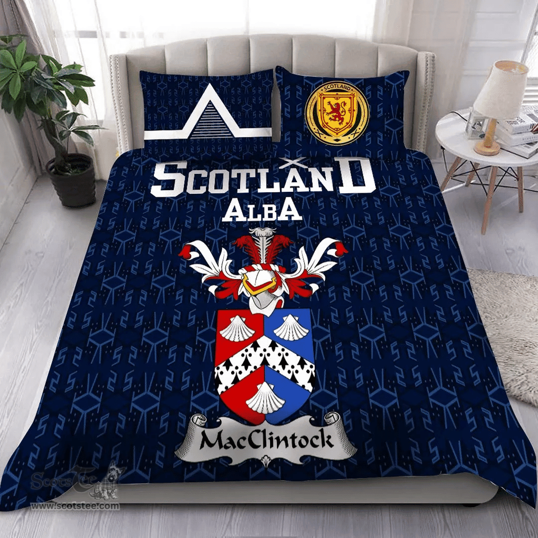 Scottish MacClintock Family Crest Tartan Bedding Set Scottish Home Duvet Covers 1991 Style