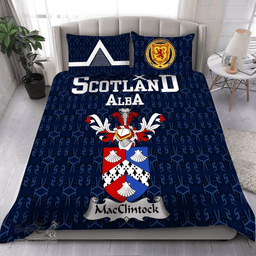 Scottish MacClintock Family Crest Tartan Bedding Set Scottish Home Duvet Covers 1991 Style