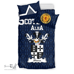 Scottish Shives Family Crest Tartan Bedding Set Scottish Home Duvet Covers 1991 Style