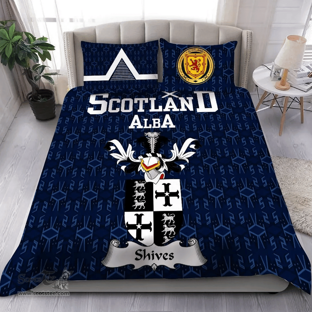 Scottish Shives Family Crest Tartan Bedding Set Scottish Home Duvet Covers 1991 Style