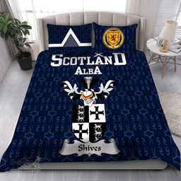 Scottish Shives Family Crest Tartan Bedding Set Scottish Home Duvet Covers 1991 Style