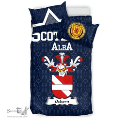 Scottish Osborn Family Crest Tartan Bedding Set Scottish Home Duvet Covers 1991 Style