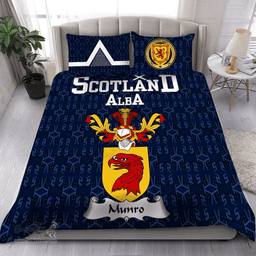 Scottish Munro Family Crest Tartan Bedding Set Scottish Home Duvet Covers 1991 Style
