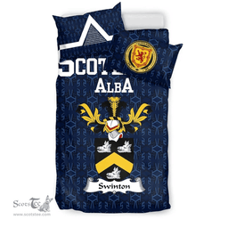 Scottish Swinton Family Crest Tartan Bedding Set Scottish Home Duvet Covers 1991 Style