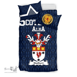 Scottish Stothert Family Crest Tartan Bedding Set Scottish Home Duvet Covers 1991 Style