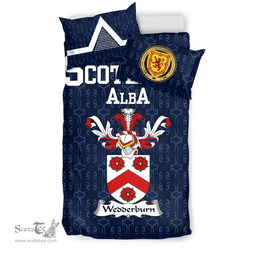 Scottish Wedderburn Family Crest Tartan Bedding Set Scottish Home Duvet Covers 1991 Style