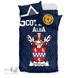 Scottish Wilkinson Family Crest Tartan Bedding Set Scottish Home Duvet Covers 1991 Style