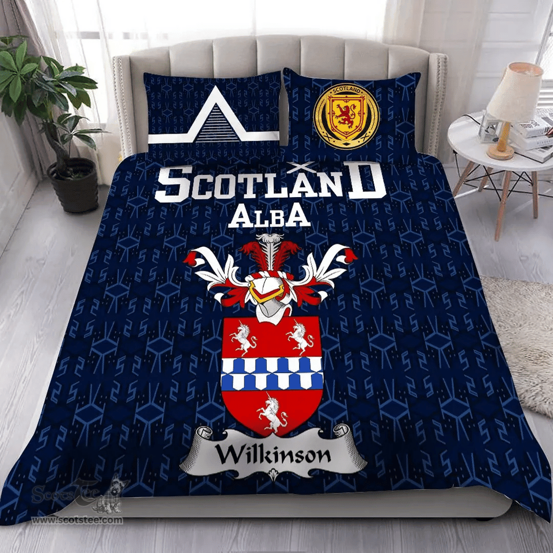 Scottish Wilkinson Family Crest Tartan Bedding Set Scottish Home Duvet Covers 1991 Style
