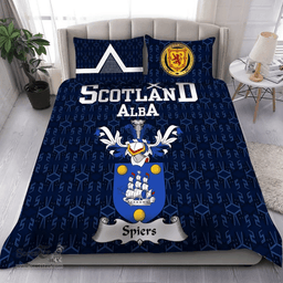 Scottish Spiers Family Crest Tartan Bedding Set Scottish Home Duvet Covers 1991 Style