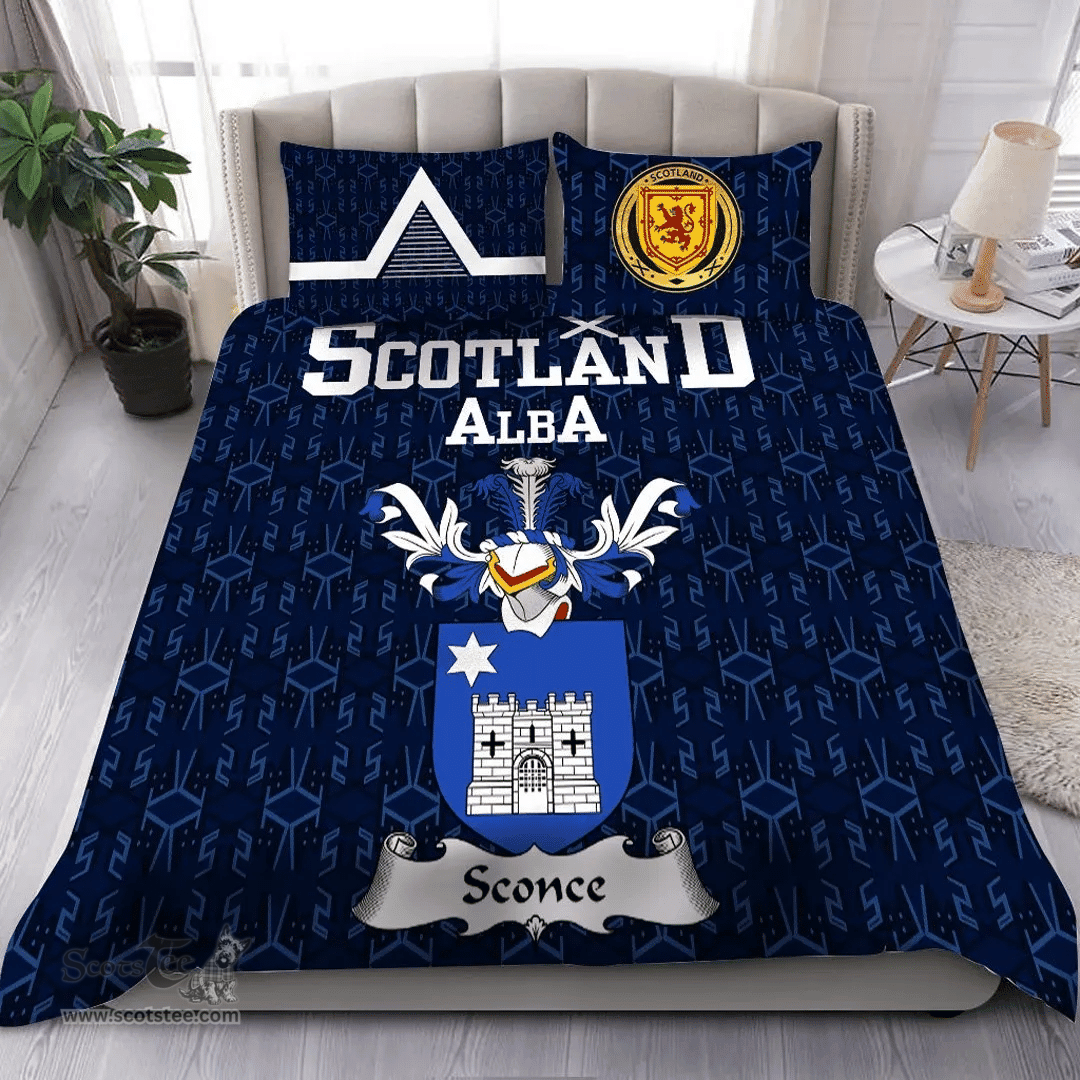 Scottish Sconce Family Crest Tartan Bedding Set Scottish Home Duvet Covers 1991 Style
