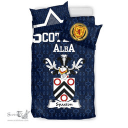 Scottish Spaxton Family Crest Tartan Bedding Set Scottish Home Duvet Covers 1991 Style