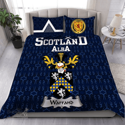 Scottish Warrand Family Crest Tartan Bedding Set Scottish Home Duvet Covers 1991 Style