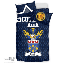 Scottish Speir Family Crest Tartan Bedding Set Scottish Home Duvet Covers 1991 Style