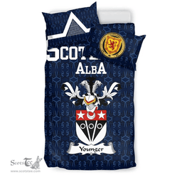 Scottish Younger Family Crest Tartan Bedding Set Scottish Home Duvet Covers 1991 Style