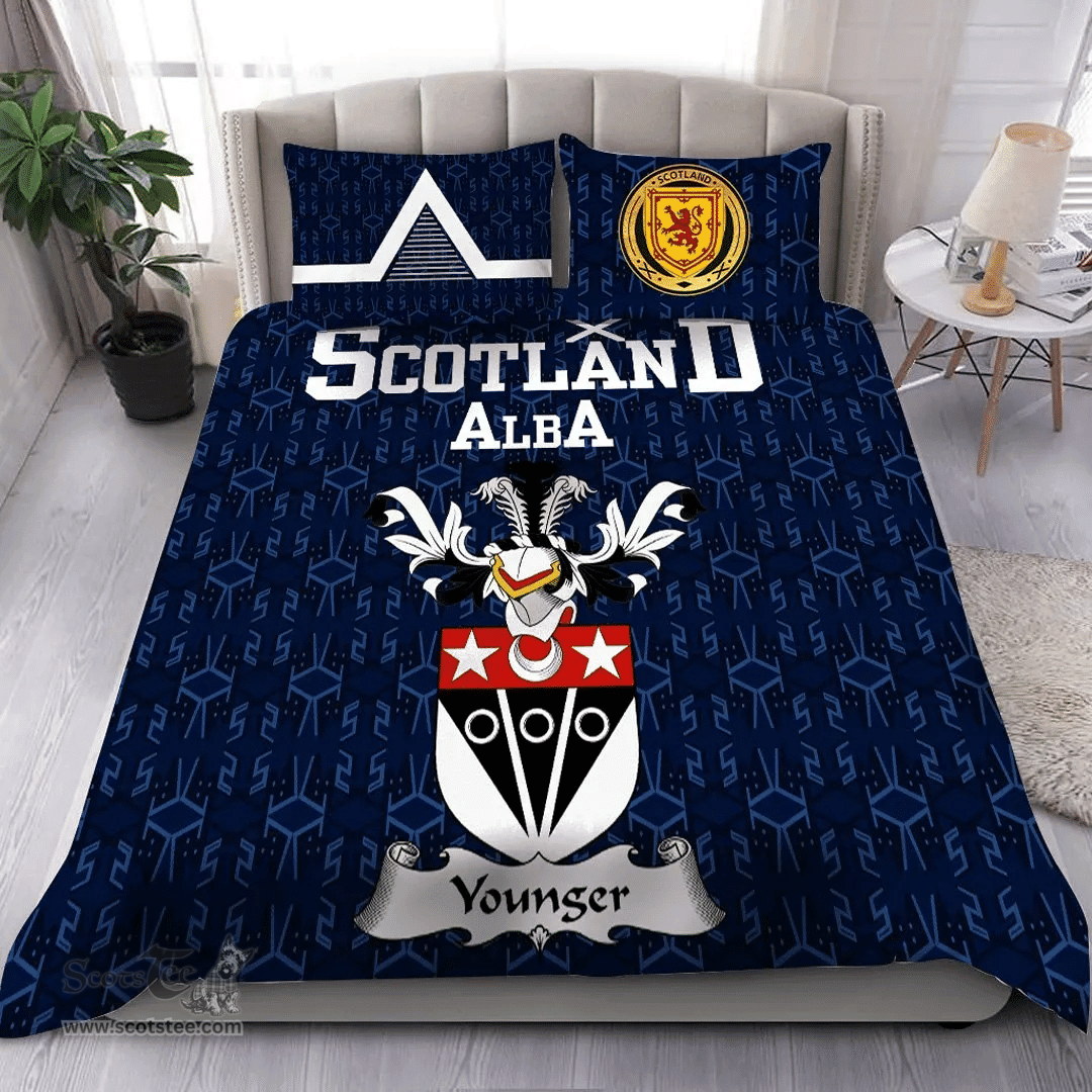 Scottish Younger Family Crest Tartan Bedding Set Scottish Home Duvet Covers 1991 Style