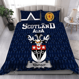 Scottish Younger Family Crest Tartan Bedding Set Scottish Home Duvet Covers 1991 Style