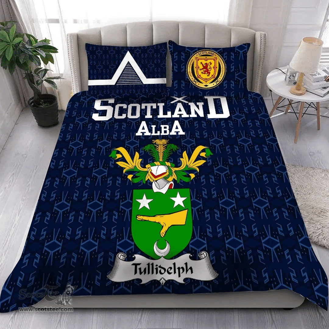 Scottish Tullidelph Family Crest Tartan Bedding Set Scottish Home Duvet Covers 1991 Style