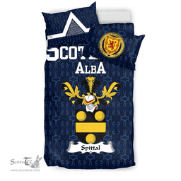 Scottish Spittle Family Crest Tartan Bedding Set Scottish Home Duvet Covers 1991 Style