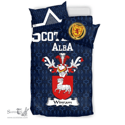 Scottish Winram Family Crest Tartan Bedding Set Scottish Home Duvet Covers 1991 Style