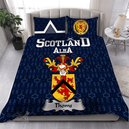 Scottish Thoms Family Crest Tartan Bedding Set Scottish Home Duvet Covers 1991 Style