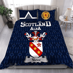 Scottish Vance Family Crest Tartan Bedding Set Scottish Home Duvet Covers 1991 Style