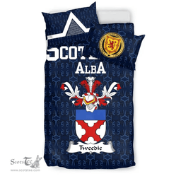 Scottish Tweedie Family Crest Tartan Bedding Set Scottish Home Duvet Covers 1991 Style