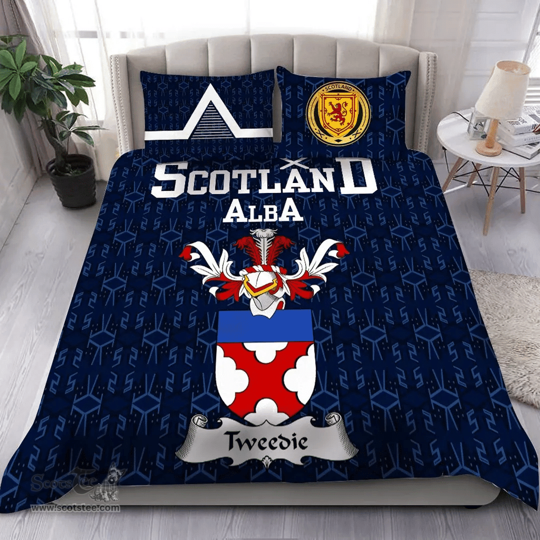 Scottish Tweedie Family Crest Tartan Bedding Set Scottish Home Duvet Covers 1991 Style