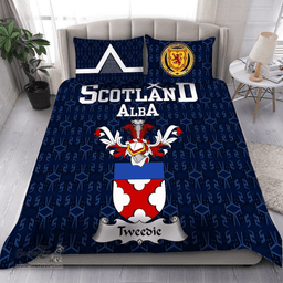 Scottish Tweedie Family Crest Tartan Bedding Set Scottish Home Duvet Covers 1991 Style