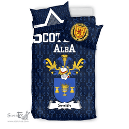 Scottish Smith Family Crest Tartan Bedding Set Scottish Home Duvet Covers 1991 Style