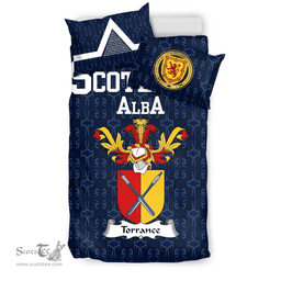Scottish Torrance Family Crest Tartan Bedding Set Scottish Home Duvet Covers 1991 Style