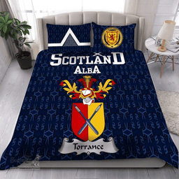 Scottish Torrance Family Crest Tartan Bedding Set Scottish Home Duvet Covers 1991 Style