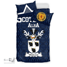 Scottish Walrond Family Crest Tartan Bedding Set Scottish Home Duvet Covers 1991 Style