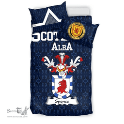 Scottish Spence Family Crest Tartan Bedding Set Scottish Home Duvet Covers 1991 Style