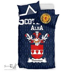 Scottish Thornton Family Crest Tartan Bedding Set Scottish Home Duvet Covers 1991 Style