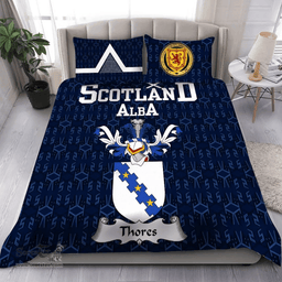 Scottish Thores Family Crest Tartan Bedding Set Scottish Home Duvet Covers 1991 Style