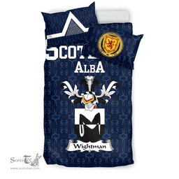 Scottish Wightman Family Crest Tartan Bedding Set Scottish Home Duvet Covers 1991 Style