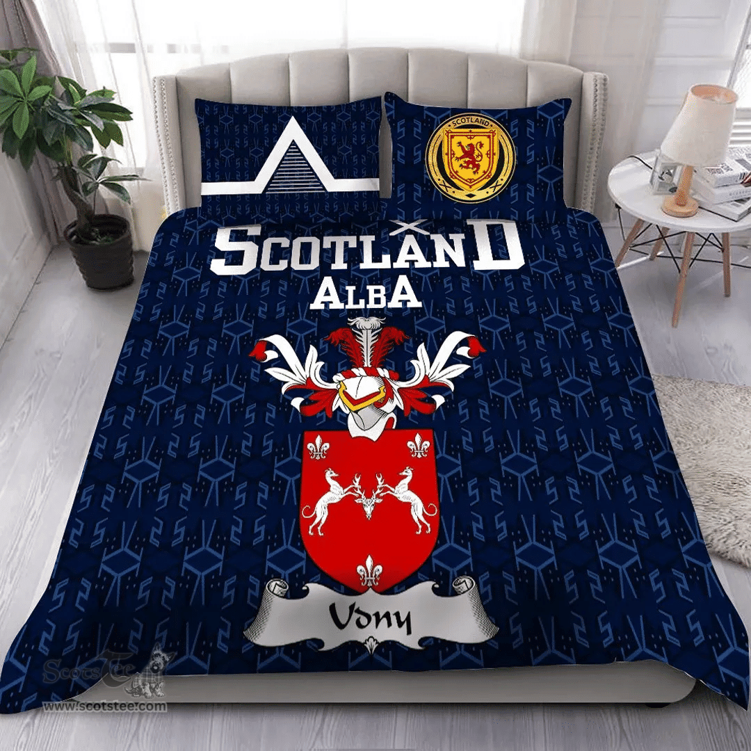 Scottish Udny Family Crest Tartan Bedding Set Scottish Home Duvet Covers 1991 Style