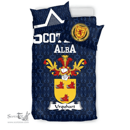 Scottish SUrquhart Family Crest Tartan Bedding Set Scottish Home Duvet Covers 1991 Style