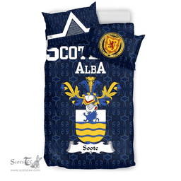 Scottish Soote Family Crest Tartan Bedding Set Scottish Home Duvet Covers 1991 Style