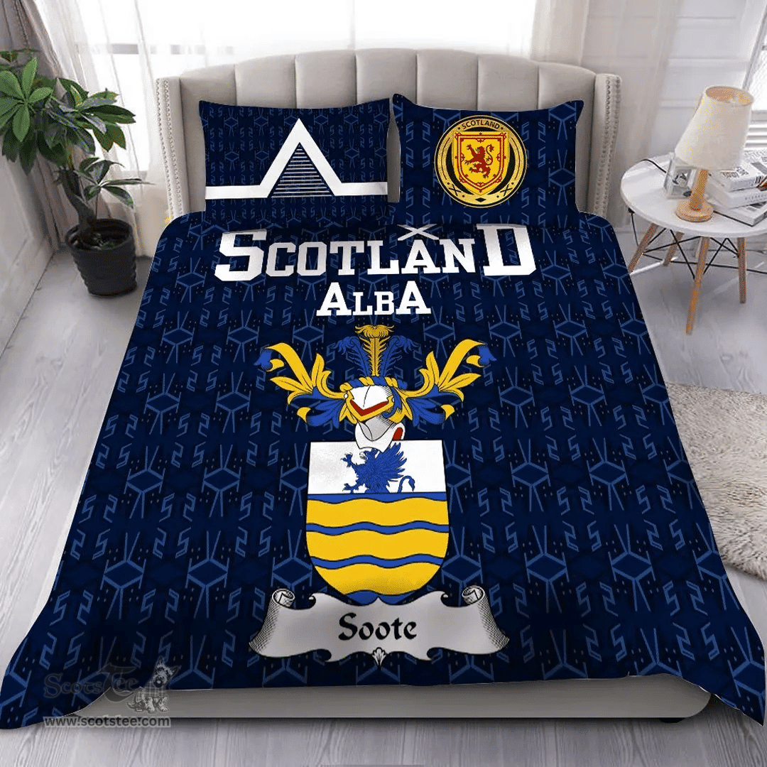 Scottish Soote Family Crest Tartan Bedding Set Scottish Home Duvet Covers 1991 Style