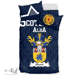 Scottish Shortt Family Crest Tartan Bedding Set Scottish Home Duvet Covers 1991 Style