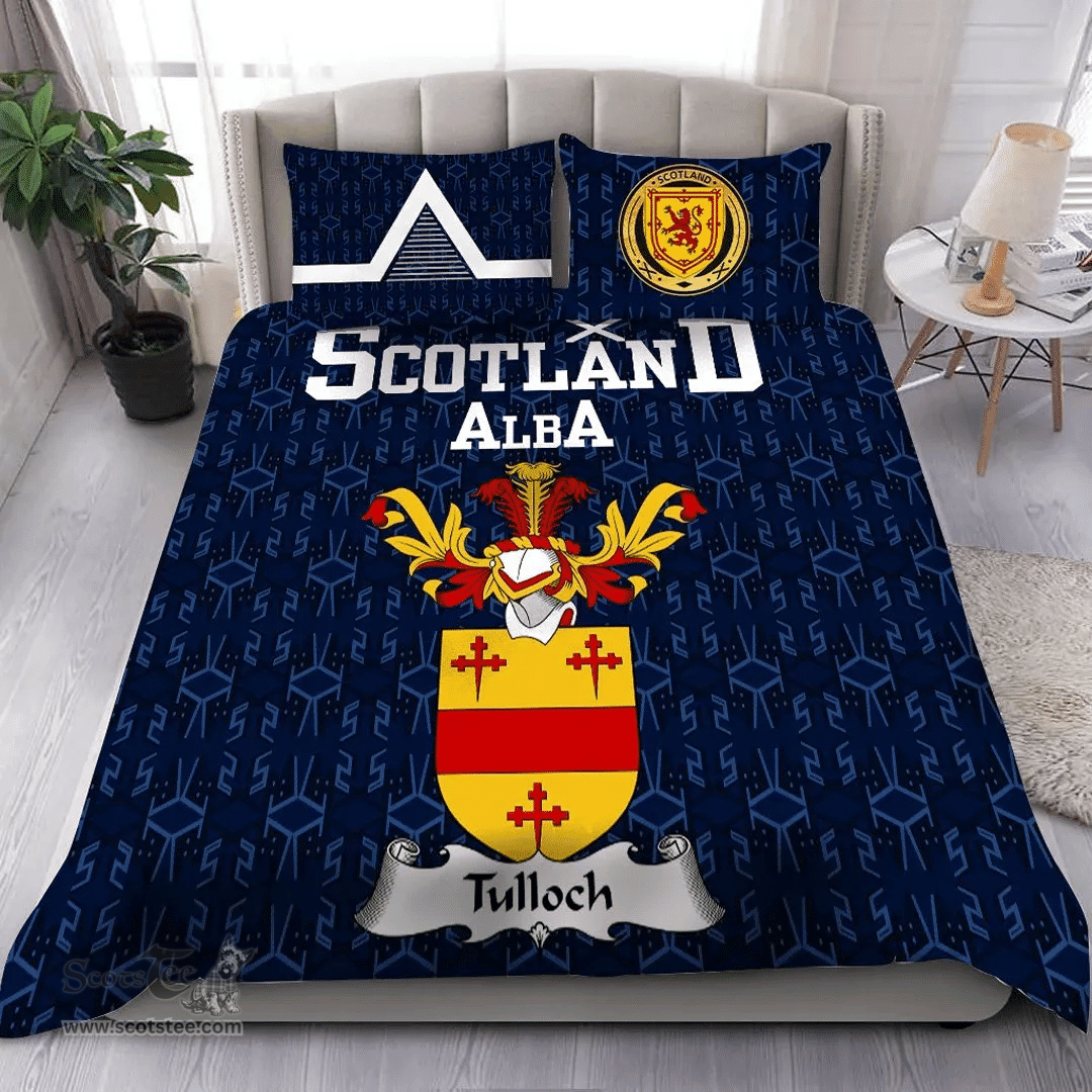 Scottish Tulloch Family Crest Tartan Bedding Set Scottish Home Duvet Covers 1991 Style