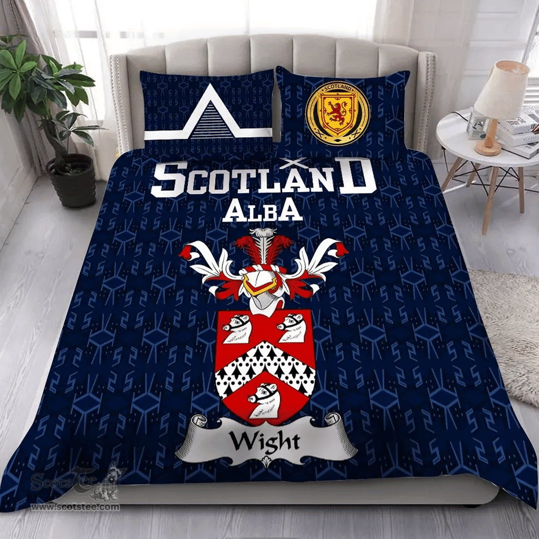 Scottish Wight Family Crest Tartan Bedding Set Scottish Home Duvet Covers 1991 Style