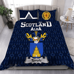 Scottish Temple Family Crest Tartan Bedding Set Scottish Home Duvet Covers 1991 Style