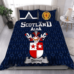 Scottish Townes or Townis Family Crest Tartan Bedding Set Scottish Home Duvet Covers 1991 Style