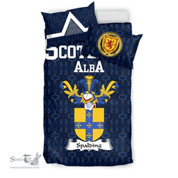 Scottish Spalding Family Crest Tartan Bedding Set Scottish Home Duvet Covers 1991 Style