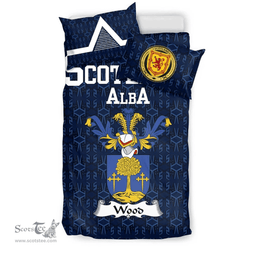 Scottish Wood Family Crest Tartan Bedding Set Scottish Home Duvet Covers 1991 Style