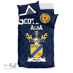 Scottish Waldie Family Crest Tartan Bedding Set Scottish Home Duvet Covers 1991 Style